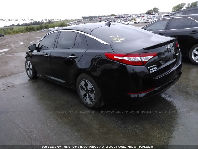 KNAGM4AD9C5026936 - 2012 KIA OPTIMA HYBRID BLACK photo 3