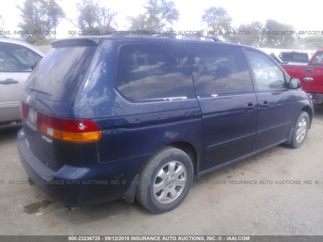 5FNRL180X4B120212 - 2004 HONDA ODYSSEY EXL Dark Blue photo 4