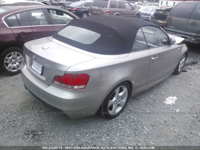 WBAUN7C5XBVM24761 - 2011 BMW 135 I TAN photo 4