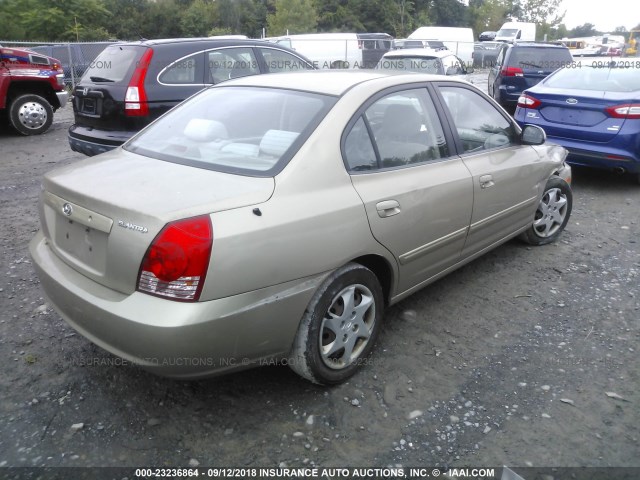 KMHDN46D96U369375 - 2006 HYUNDAI ELANTRA GLS/GT/LIMITED TAN photo 4