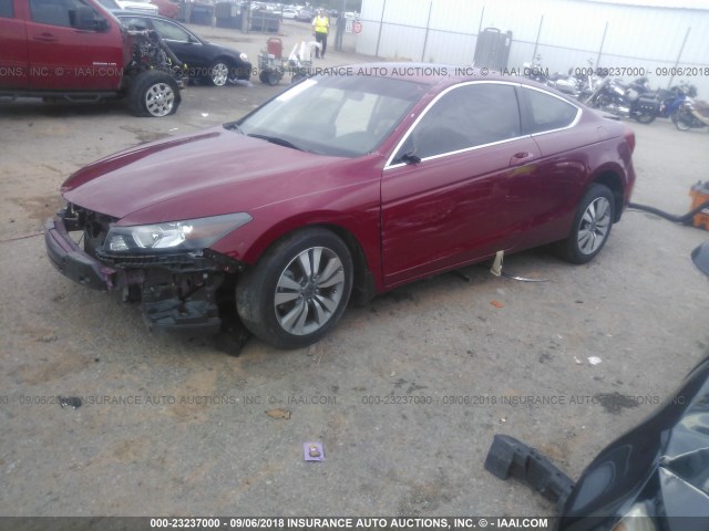 1HGCS1B87CA021752 - 2012 HONDA ACCORD EXL RED photo 2