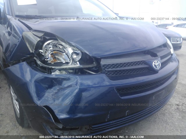 5TDZA23C65S331711 - 2005 TOYOTA SIENNA CE/LE BLUE photo 6