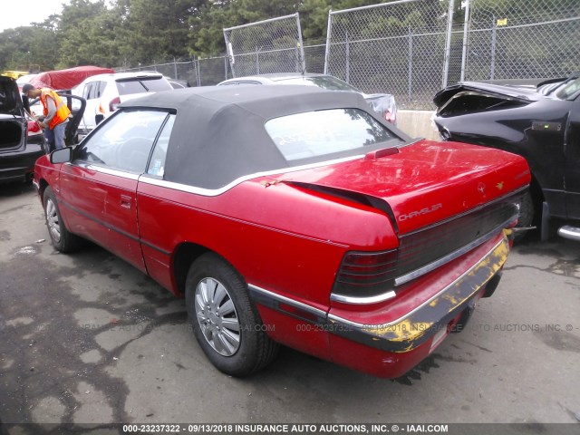 1C3XU453XNF190265 - 1992 CHRYSLER LEBARON 红色 照片 3