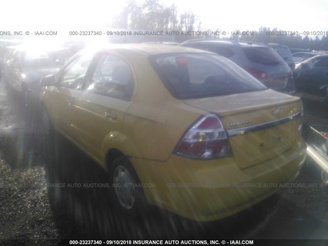 KL1TD5DE5AB093406 - 2010 CHEVROLET AVEO LS/LT 黄色 照片 3