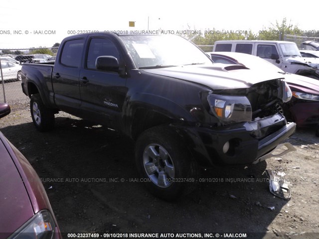 5TEMU52N87Z460562 - 2007 TOYOTA TACOMA DOUBLE CAB LONG BED BLACK photo 1