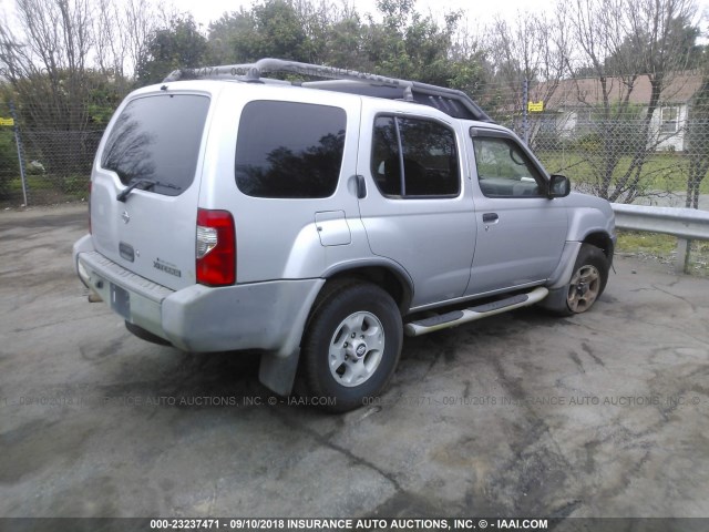 5N1ED28YXYC597132 - 2000 NISSAN XTERRA XE/SE SILVER photo 4