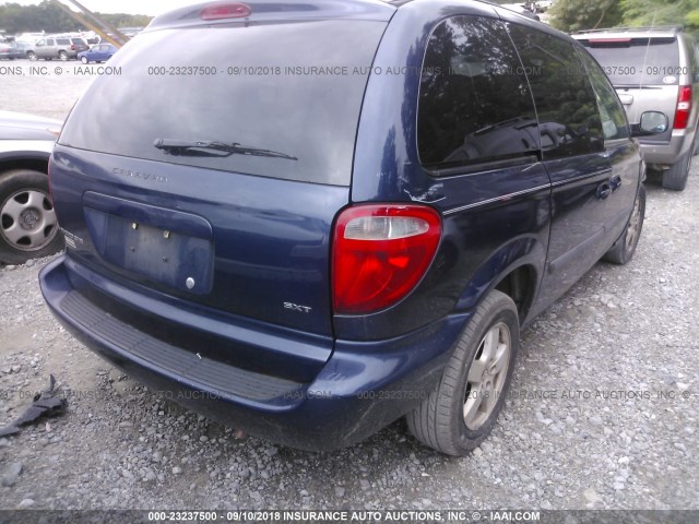 1D4GP45R66B574739 - 2006 DODGE CARAVAN SXT BLUE photo 4