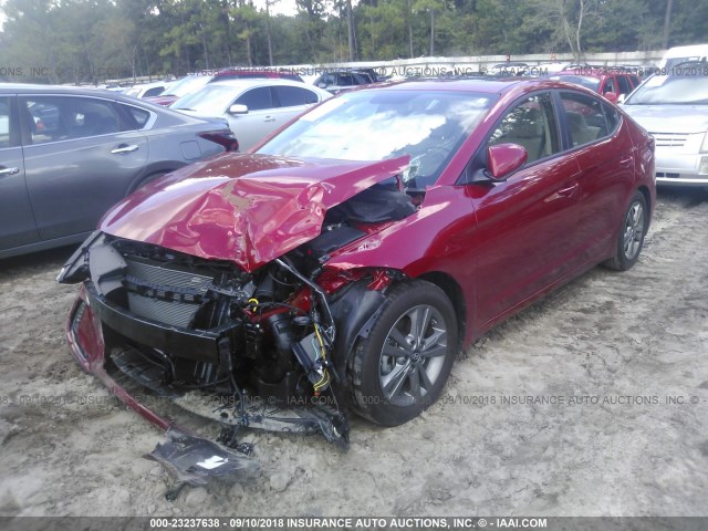 5NPD84LF4HH210701 - 2017 HYUNDAI ELANTRA SE/VALUE/LIMITED RED photo 2