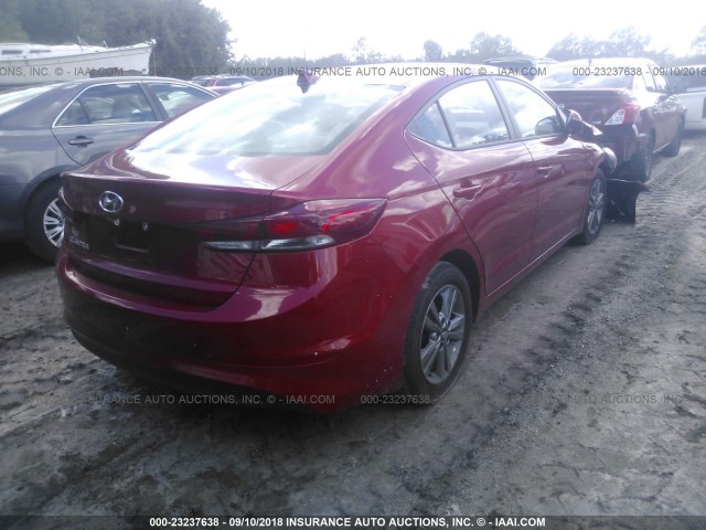 5NPD84LF4HH210701 - 2017 HYUNDAI ELANTRA SE/VALUE/LIMITED RED photo 4