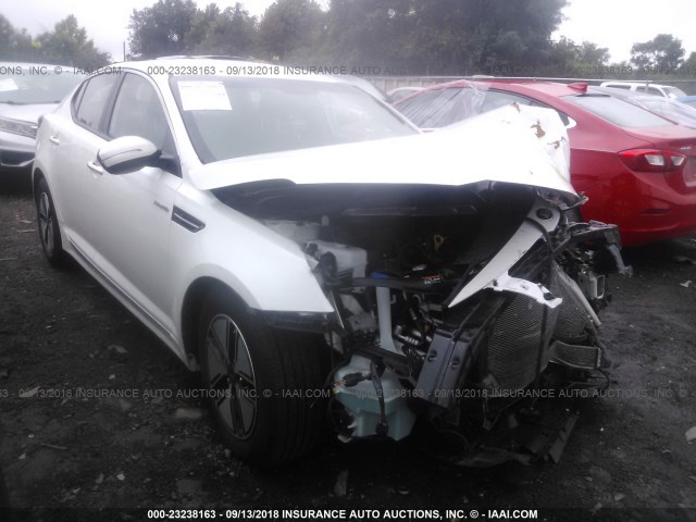 KNAGM4AD8D5047360 - 2013 KIA OPTIMA HYBRID WHITE photo 1