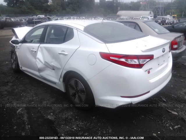 KNAGM4AD8D5047360 - 2013 KIA OPTIMA HYBRID WHITE photo 3