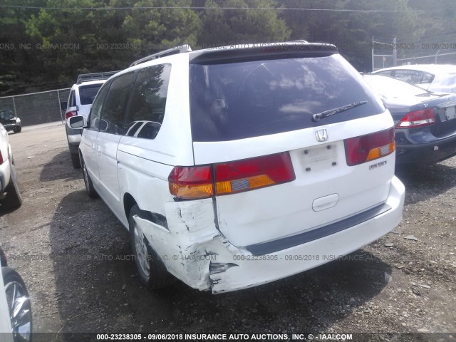 5FNRL18943B001147 - 2003 HONDA ODYSSEY EXL WHITE photo 3