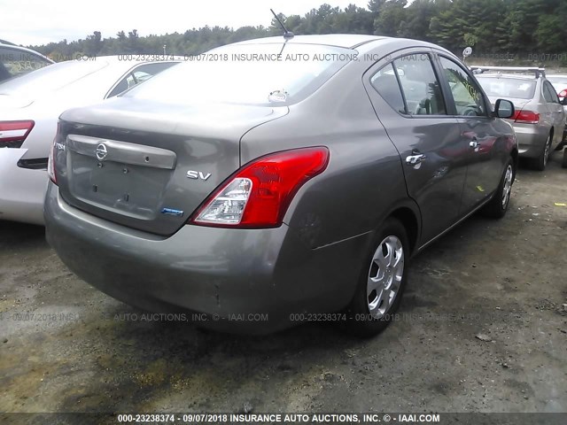 3N1CN7AP4CL836858 - 2012 NISSAN VERSA S/SV/SL GRAY photo 4