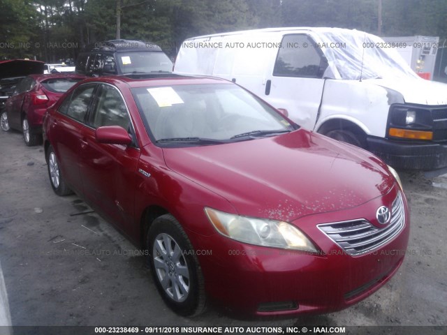 JTNBB46K873040821 - 2007 TOYOTA CAMRY NEW GENERAT HYBRID RED photo 1