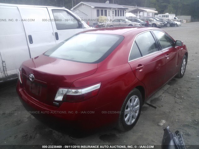 JTNBB46K873040821 - 2007 TOYOTA CAMRY NEW GENERAT HYBRID RED photo 4