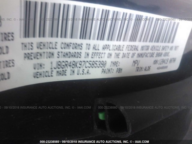 1J8GR48K97C585390 - 2007 JEEP GRAND CHEROKEE LAREDO/COLUMBIA/FREEDOM 蓝色 照片 9