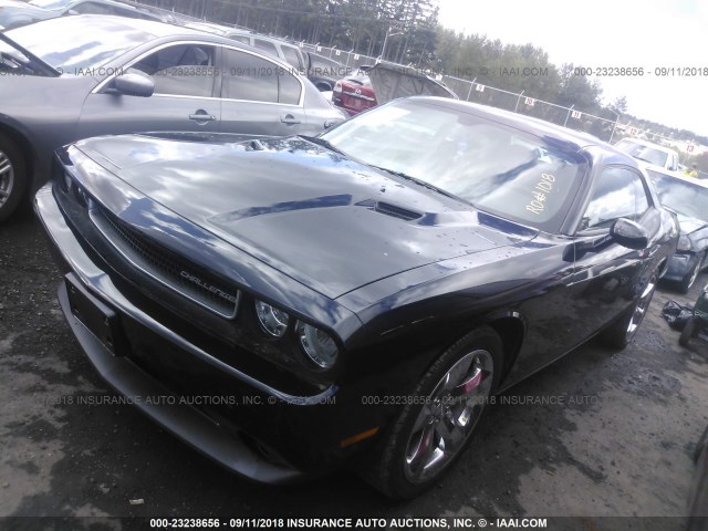 2C3CDYAG1EH134017 - 2014 DODGE CHALLENGER SXT BLACK photo 2