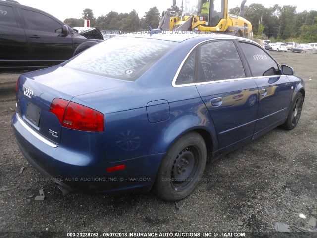 WAUDF68E45A439252 - 2005 AUDI A4 2.0T QUATTRO BLUE photo 4