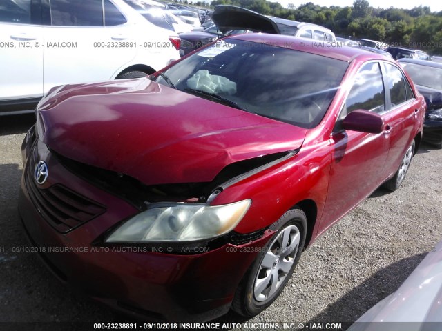 4T1BE46K07U071711 - 2007 TOYOTA CAMRY NEW GENERAT CE/LE/XLE/SE RED photo 2