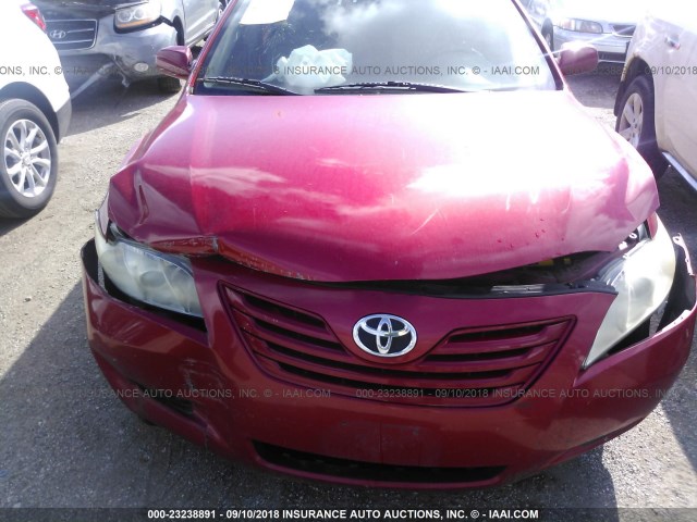 4T1BE46K07U071711 - 2007 TOYOTA CAMRY NEW GENERAT CE/LE/XLE/SE RED photo 6