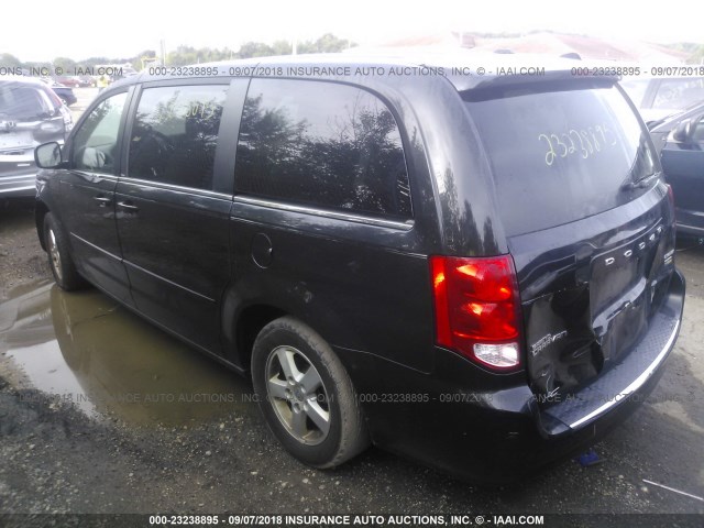 2C4RDGDG3CR219489 - 2012 DODGE GRAND CARAVAN CREW BLACK photo 3