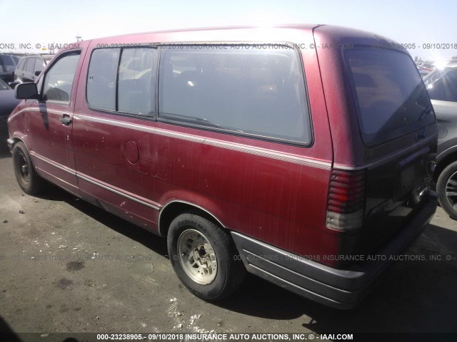 1FMDA31U1VZC16309 - 1997 FORD AEROSTAR RED photo 3