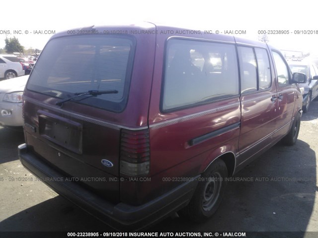 1FMDA31U1VZC16309 - 1997 FORD AEROSTAR RED photo 4