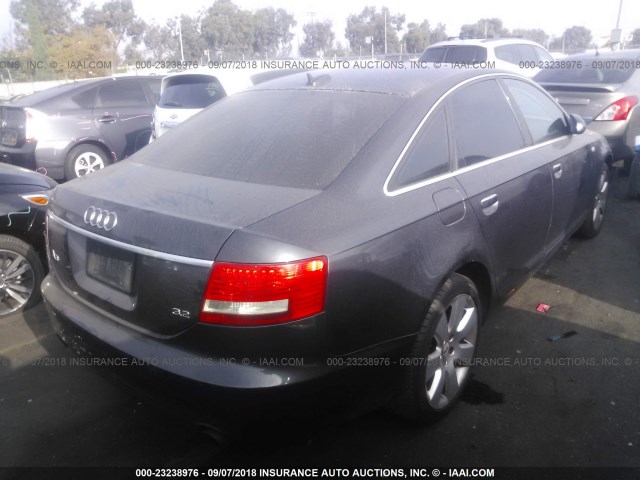 WAUAH74F56N147413 - 2006 AUDI A6 3.2 GRAY photo 4