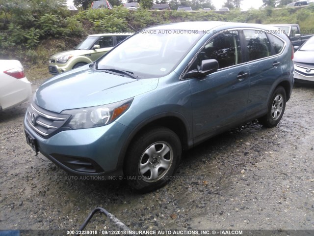 5J6RM4H32DL055095 - 2013 HONDA CR-V LX BLUE photo 2