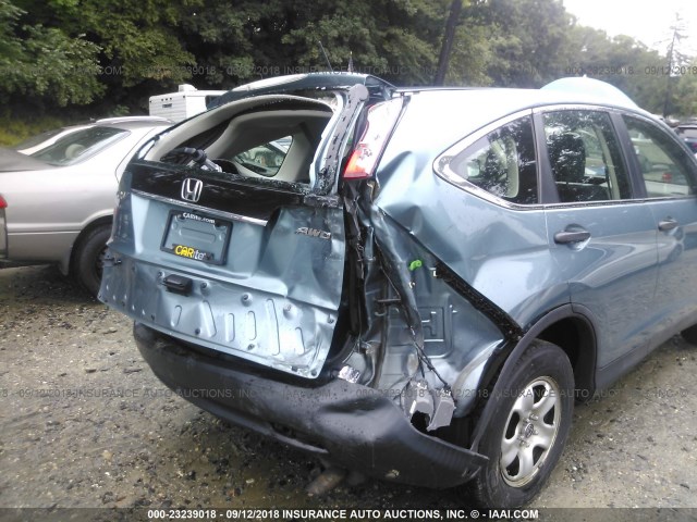 5J6RM4H32DL055095 - 2013 HONDA CR-V LX BLUE photo 6