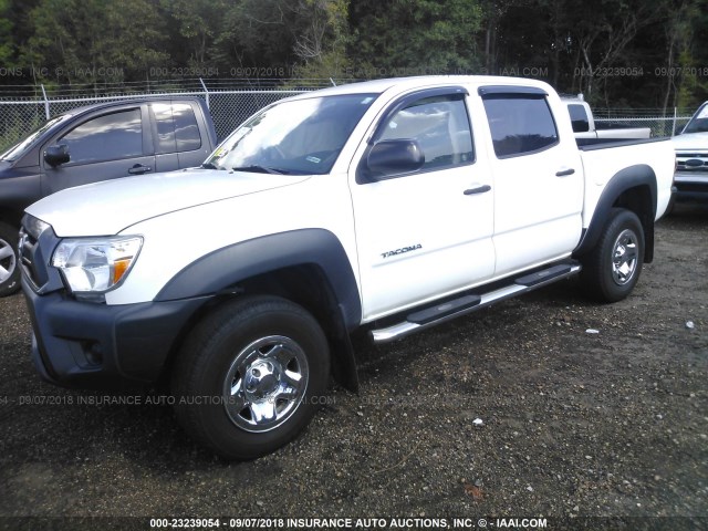 5TFJX4GN4FX045239 - 2015 TOYOTA TACOMA DOUBLE CAB PRERUNNER WHITE photo 2