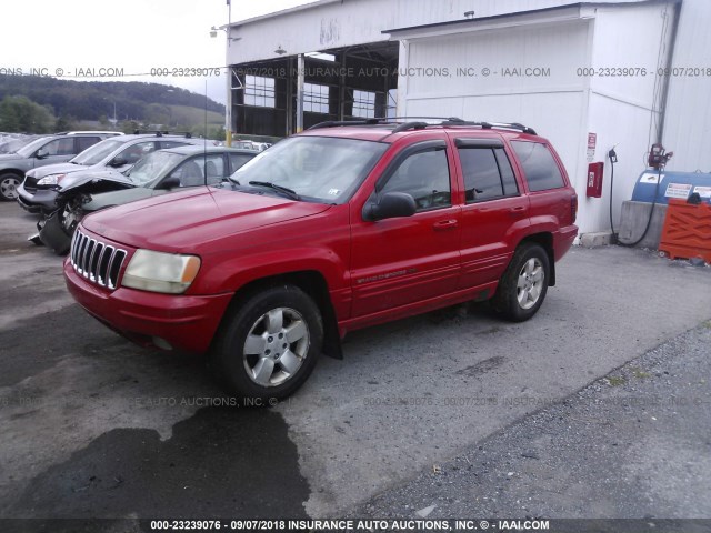 1J4GW58N21C598435 - 2001 JEEP GRAND CHEROKEE LIMITED RED photo 2