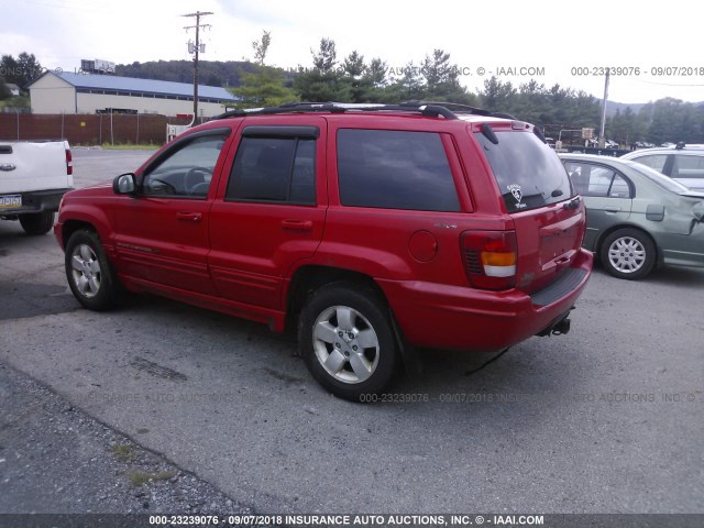 1J4GW58N21C598435 - 2001 JEEP GRAND CHEROKEE LIMITED RED photo 3