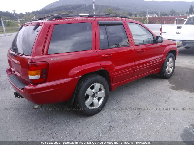 1J4GW58N21C598435 - 2001 JEEP GRAND CHEROKEE LIMITED RED photo 4