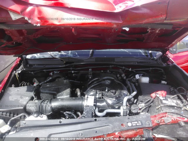 5TFAZ5CN6JX057908 - 2018 TOYOTA TACOMA DBL CAB/SR5/TRD SPORT/OR RED photo 10