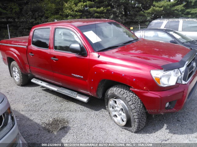 3TMMU4FN5CM043489 - 2012 TOYOTA TACOMA DOUBLE CAB LONG BED RED photo 1