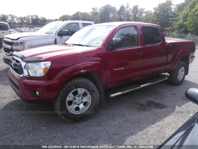 3TMMU4FN5CM043489 - 2012 TOYOTA TACOMA DOUBLE CAB LONG BED RED photo 2