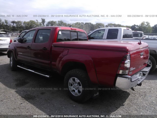 3TMMU4FN5CM043489 - 2012 TOYOTA TACOMA DOUBLE CAB LONG BED RED photo 3