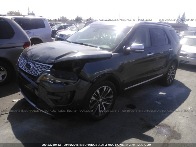 1FM5K8HT0GGB84379 - 2016 FORD EXPLORER PLATINUM GRAY photo 2