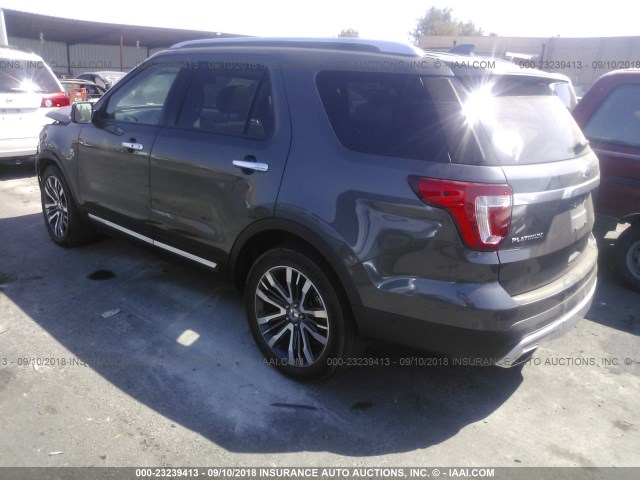 1FM5K8HT0GGB84379 - 2016 FORD EXPLORER PLATINUM GRAY photo 3