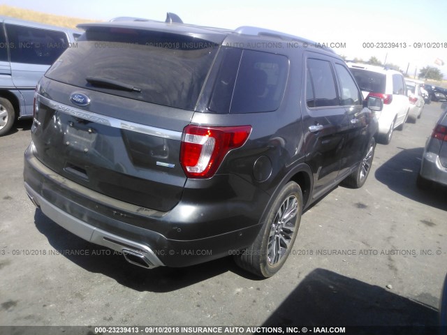 1FM5K8HT0GGB84379 - 2016 FORD EXPLORER PLATINUM GRAY photo 4