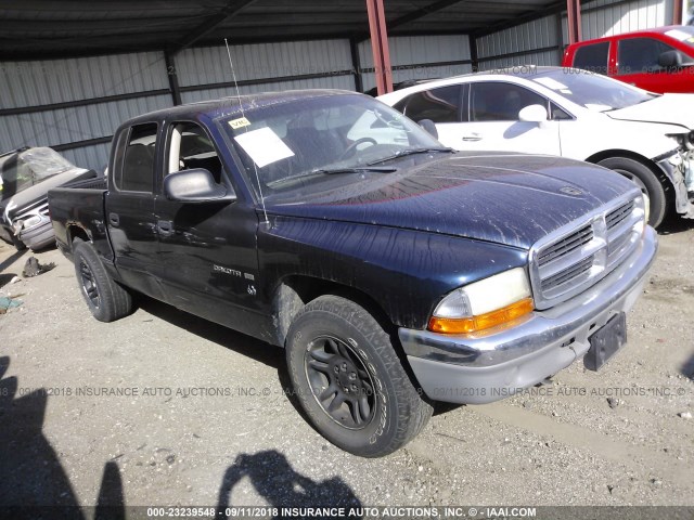 1B7HL2AN81S327283 - 2001 DODGE DAKOTA QUAD BLUE photo 1