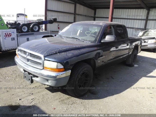 1B7HL2AN81S327283 - 2001 DODGE DAKOTA QUAD BLUE photo 2