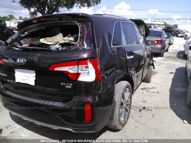 5XYKW4A73EG547839 - 2014 KIA SORENTO SX/SX LIMITED MAROON photo 4