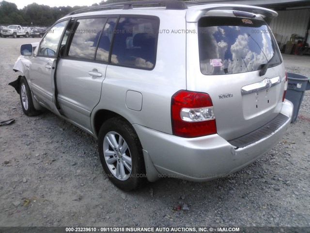 JTEDW21A760001623 - 2006 TOYOTA HIGHLANDER HYBRID SILVER photo 3