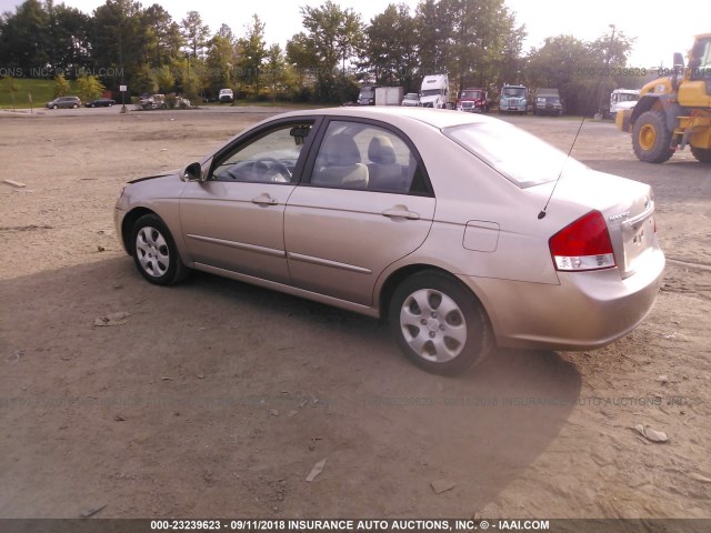 KNAFE121775394940 - 2007 KIA SPECTRA EX/LX TAN photo 3