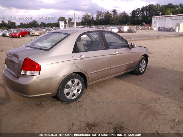 KNAFE121775394940 - 2007 KIA SPECTRA EX/LX TAN photo 4