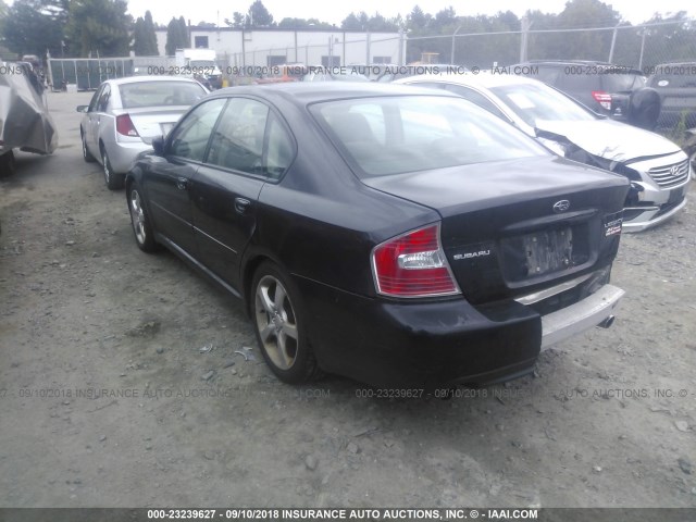 4S3BL616777208156 - 2007 SUBARU LEGACY 2.5I BLACK photo 3