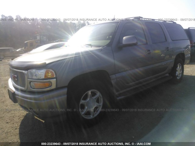 1GKFK66U15J166387 - 2005 GMC YUKON XL DENALI GRAY photo 2