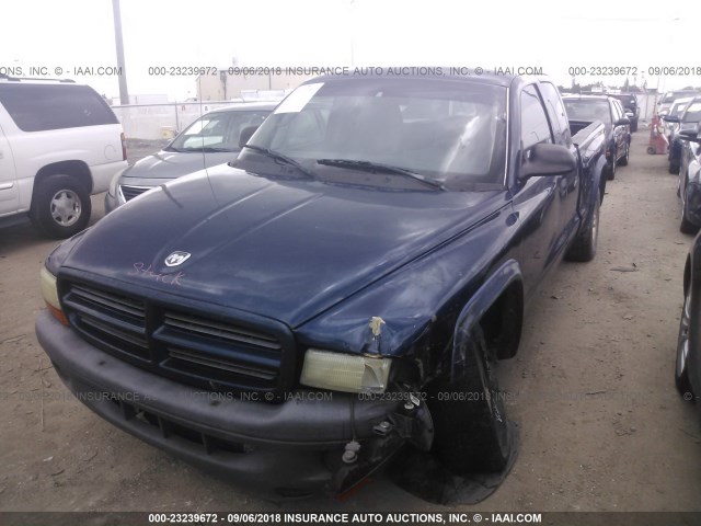 1D7HL12X73S281187 - 2003 DODGE DAKOTA SXT BLUE photo 6